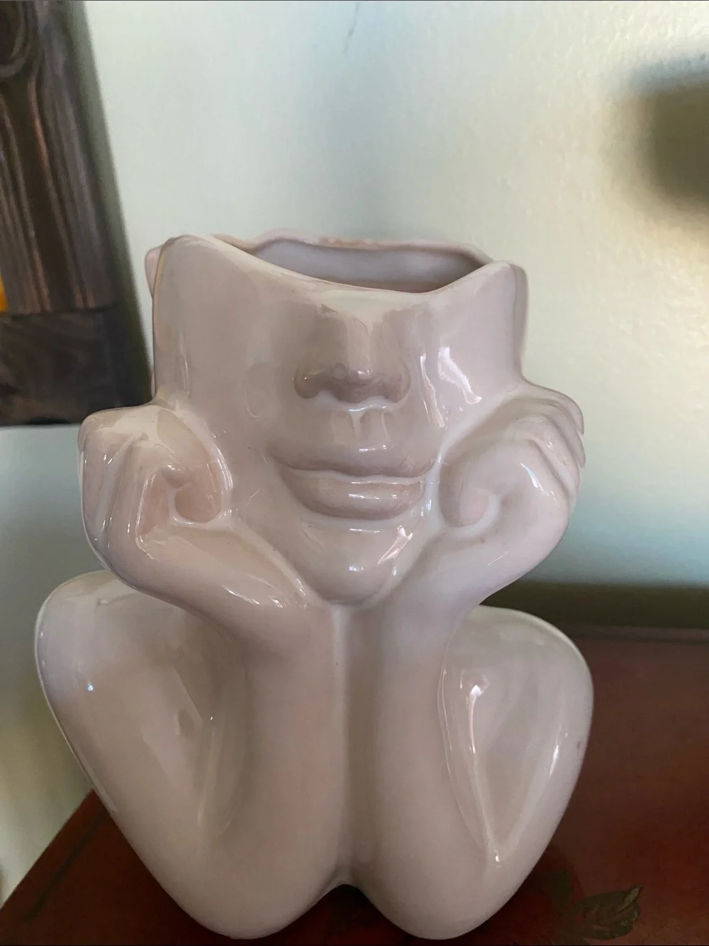 Modern Ceramic Face Sculpture Planter /vase